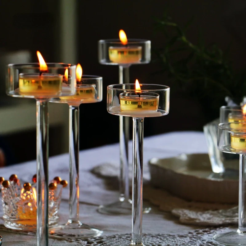 Tall Glass Candle Holder