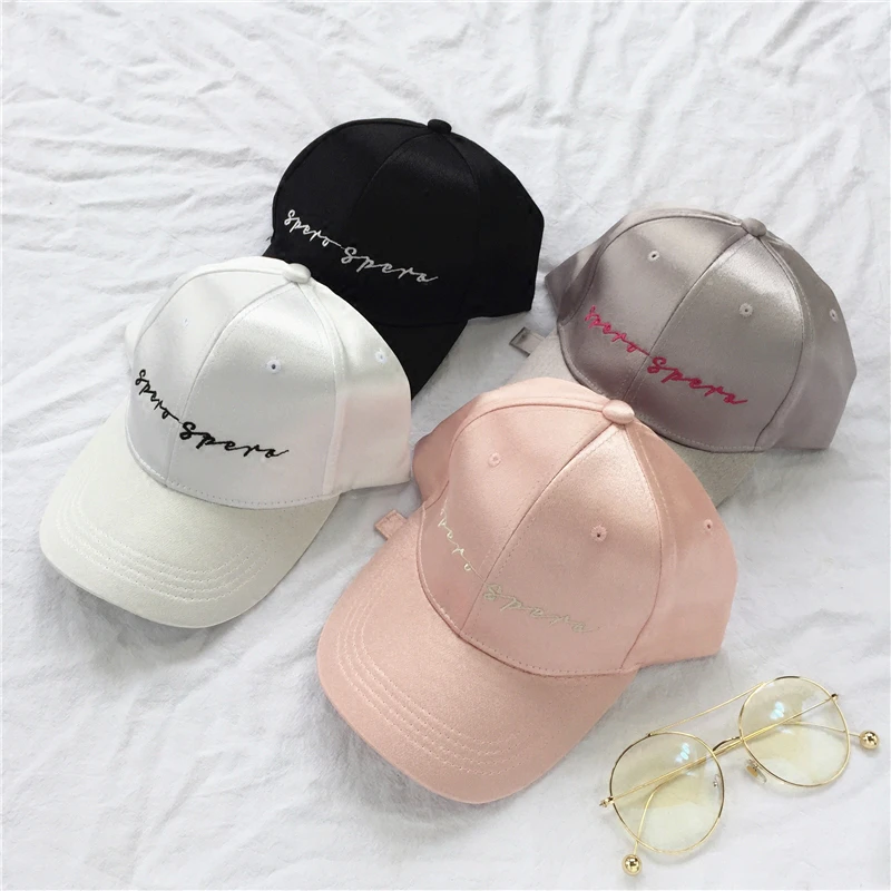 Satin Script Embroidered Baseball Cap