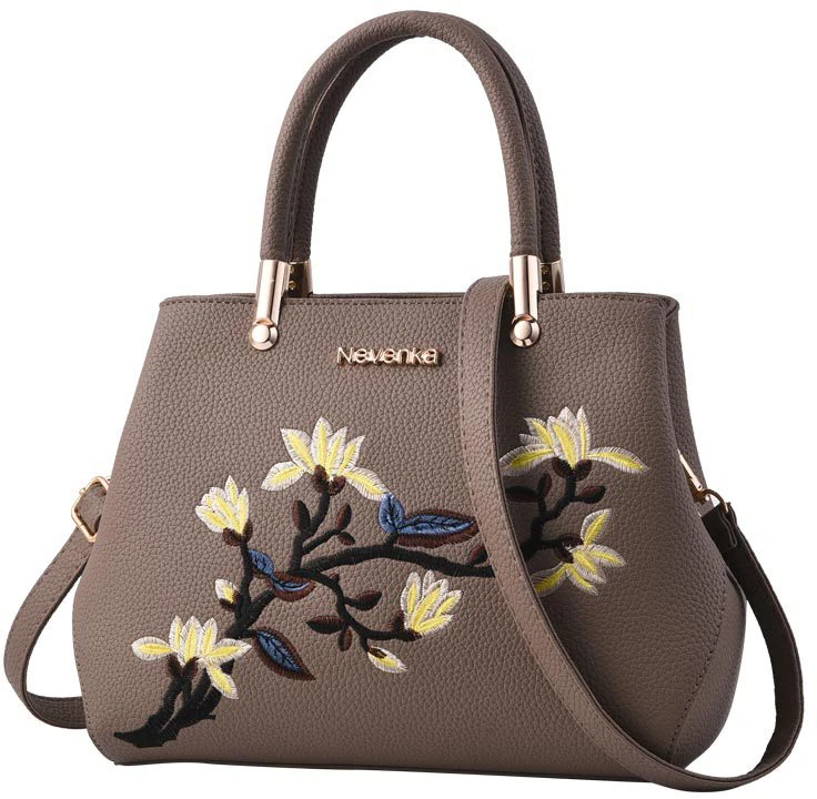 Floral Embroidered Tote Bag