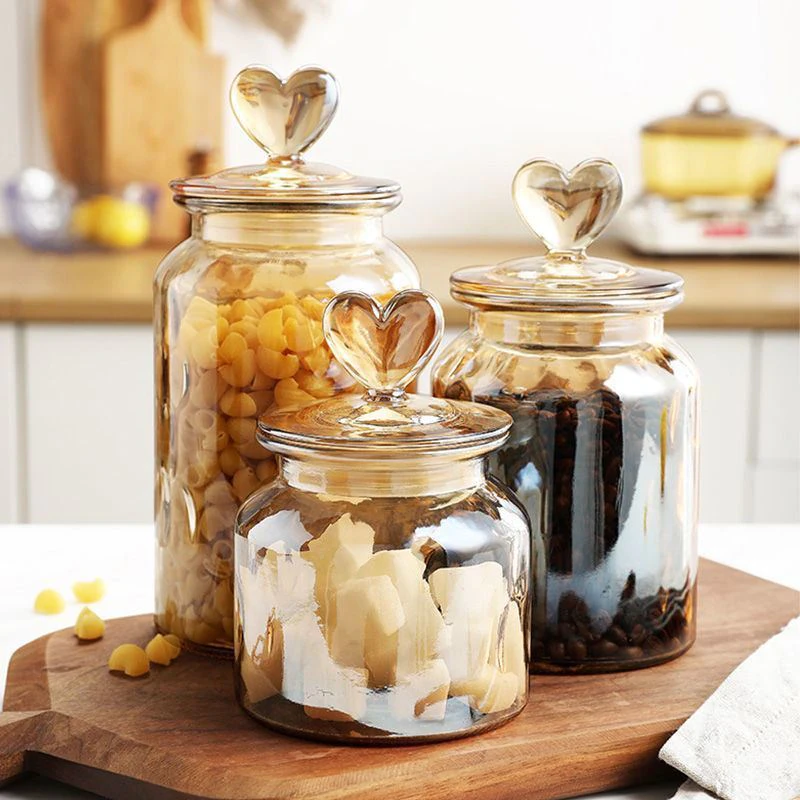 Heart Glass Storage Jar