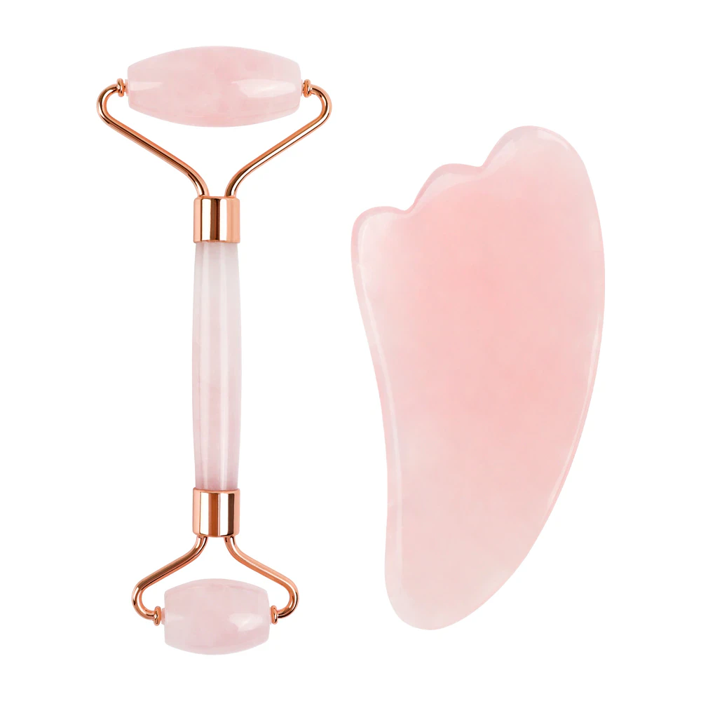 Rose Quartz Jade Roller Set