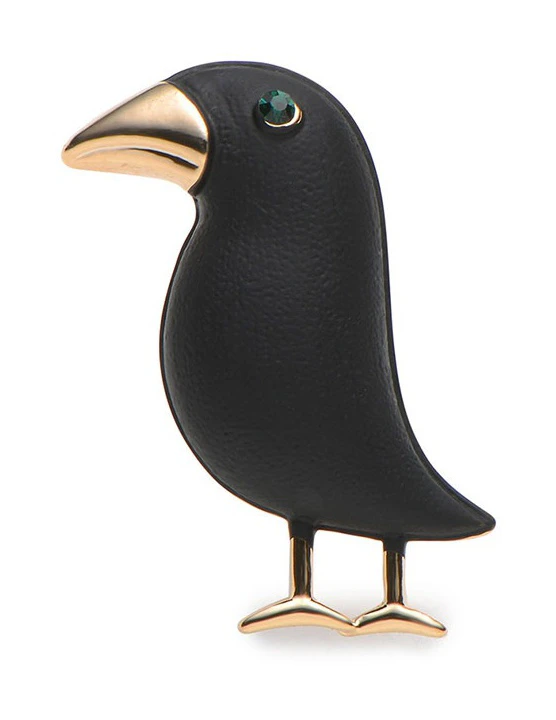 Black Crow Brooch Pin