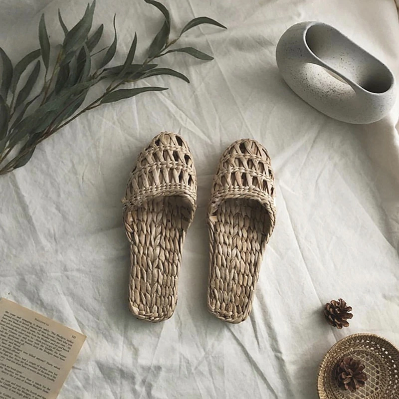 Handwoven Flax Slides