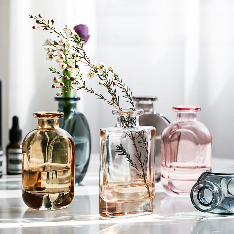 Transparent Glass Bottle Vase