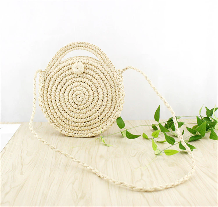 Cross Body Straw Beach Bag