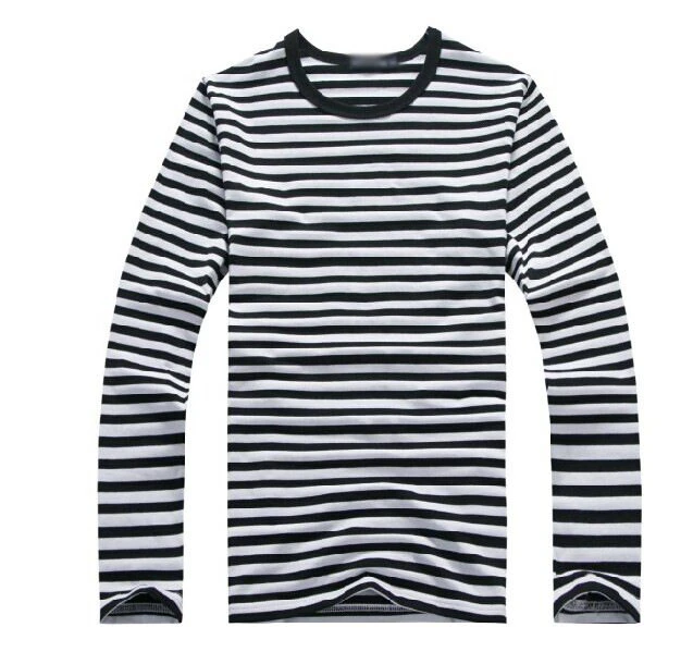 Mens Ls Striped Tee