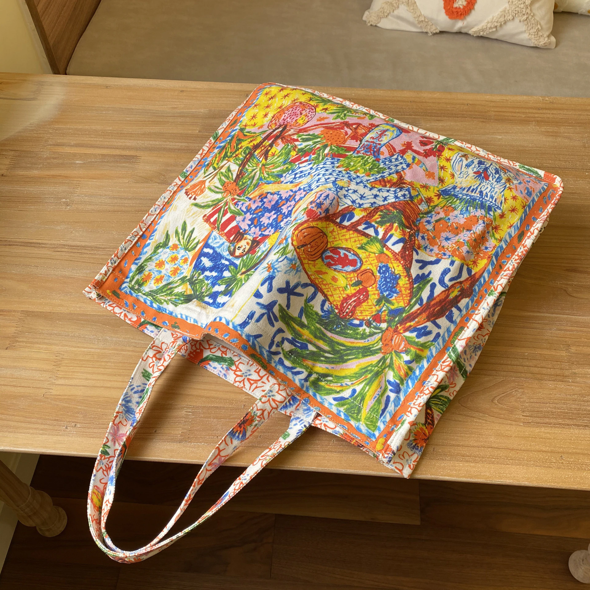Printed Canvas Shopping Bag