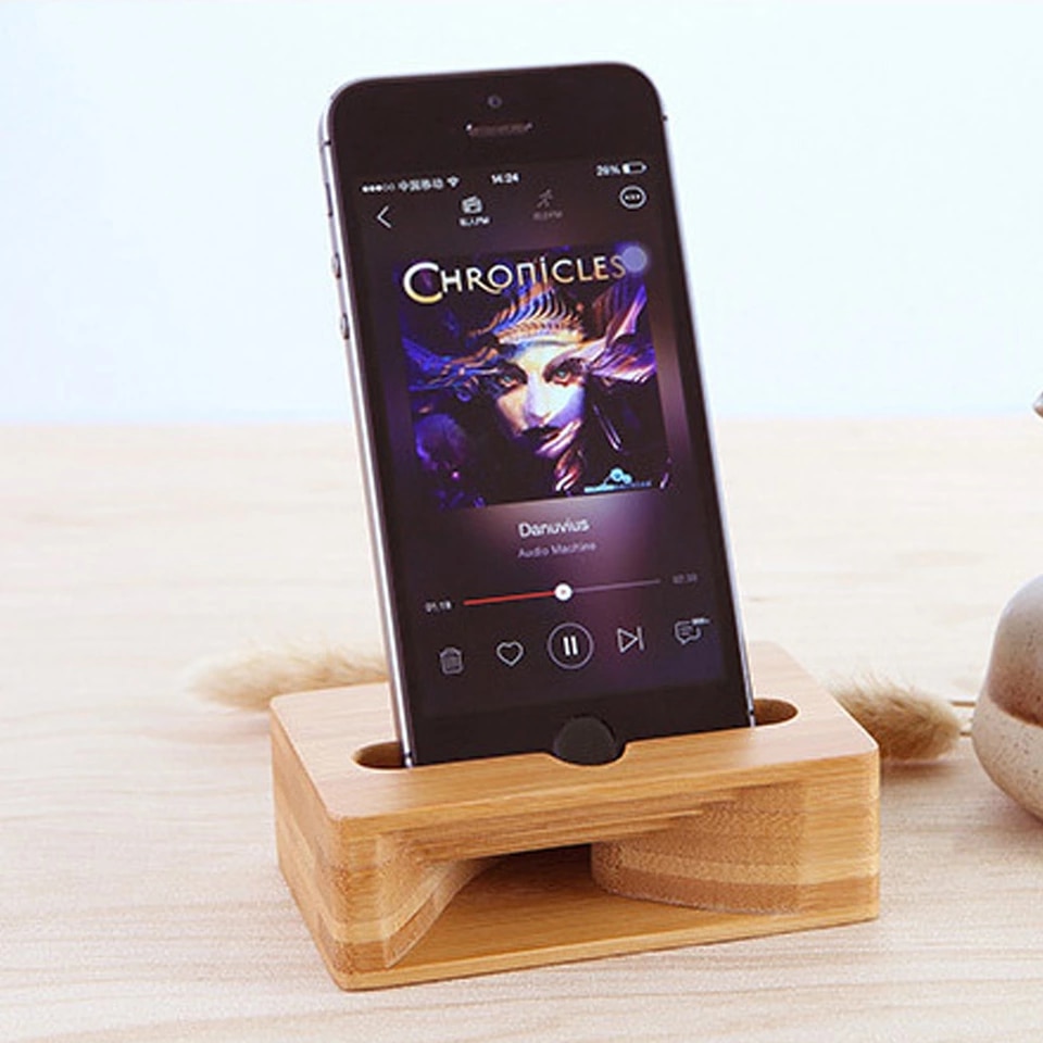 Bamboo Phone Stand Speaker