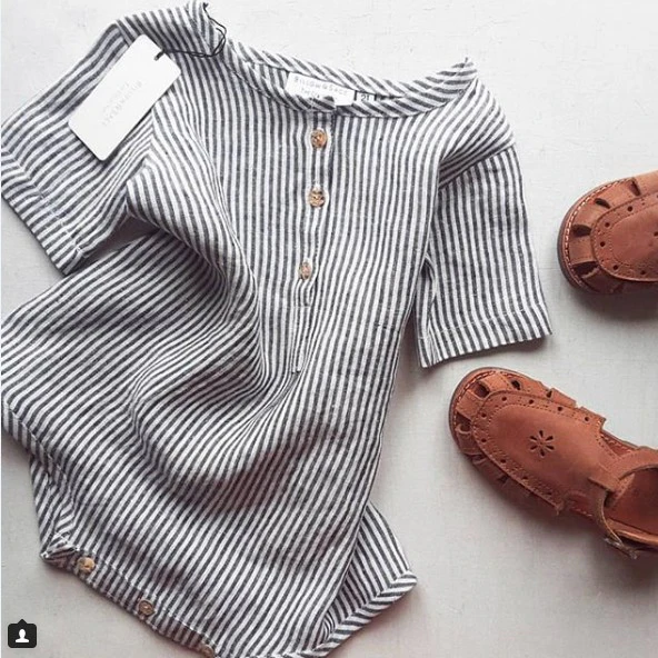 Cotton Striped Baby Romper