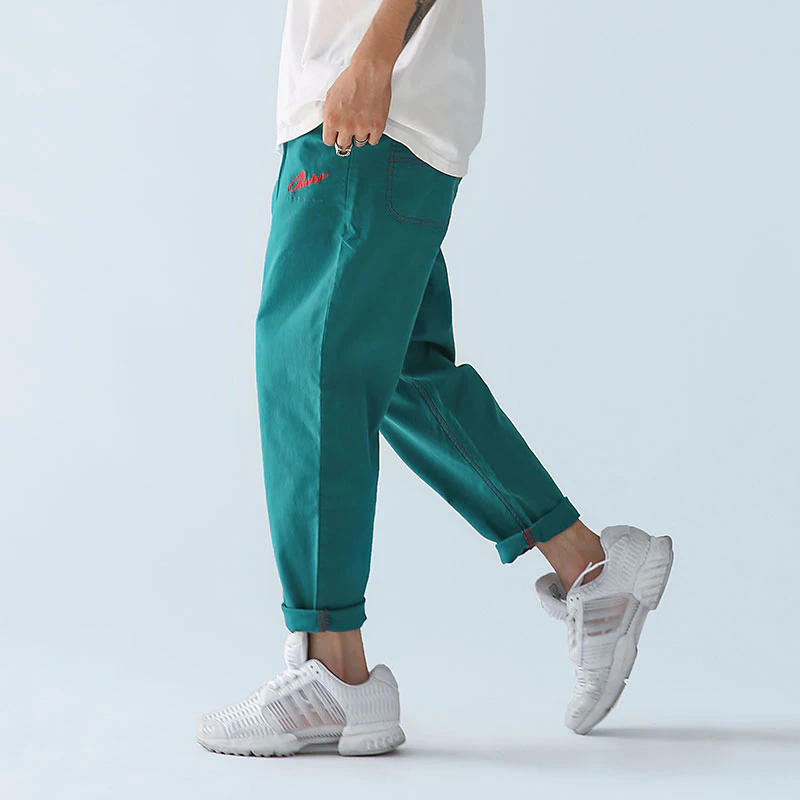 Turquoise Embroidered Trousers