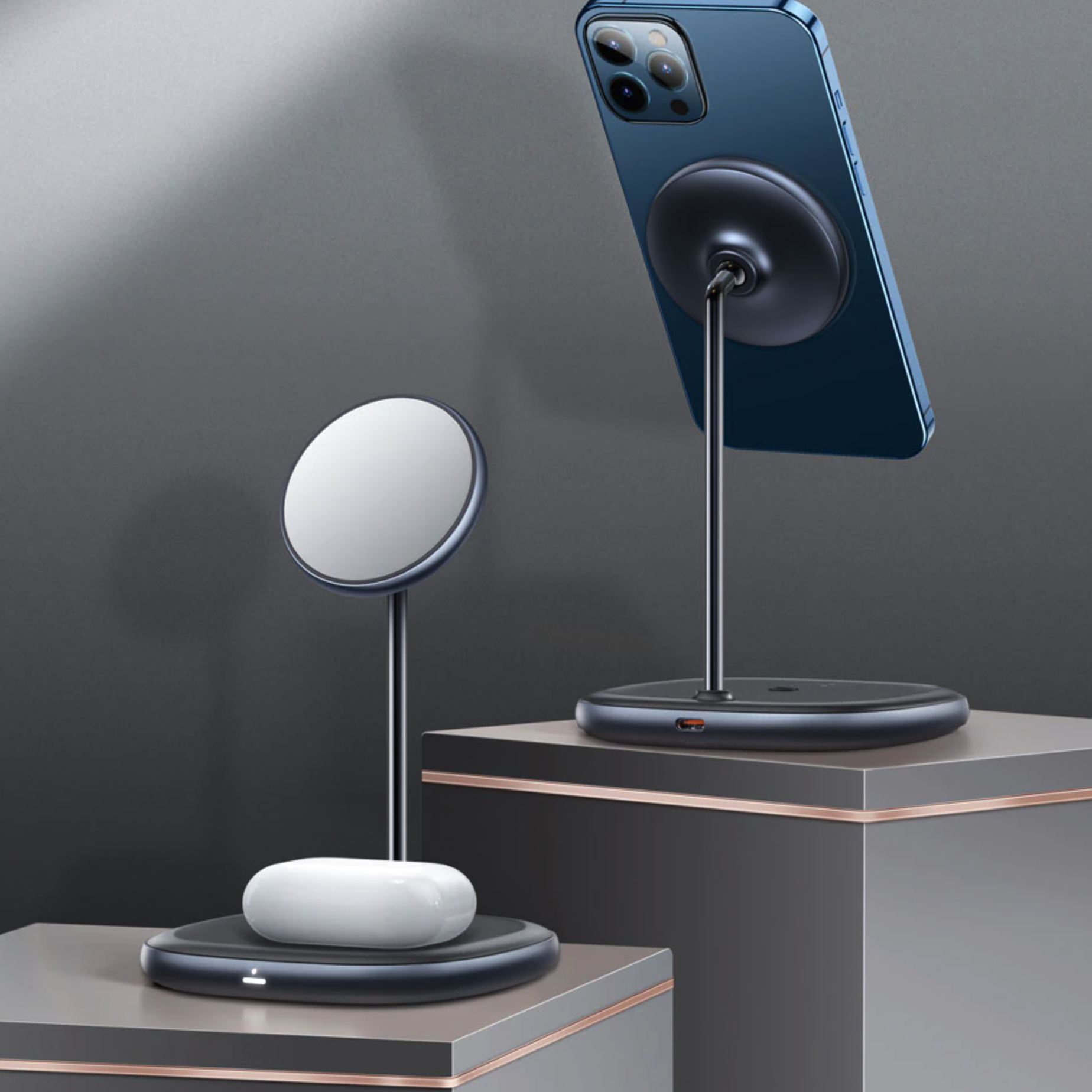 Dual Wireless Mag Charge Stand