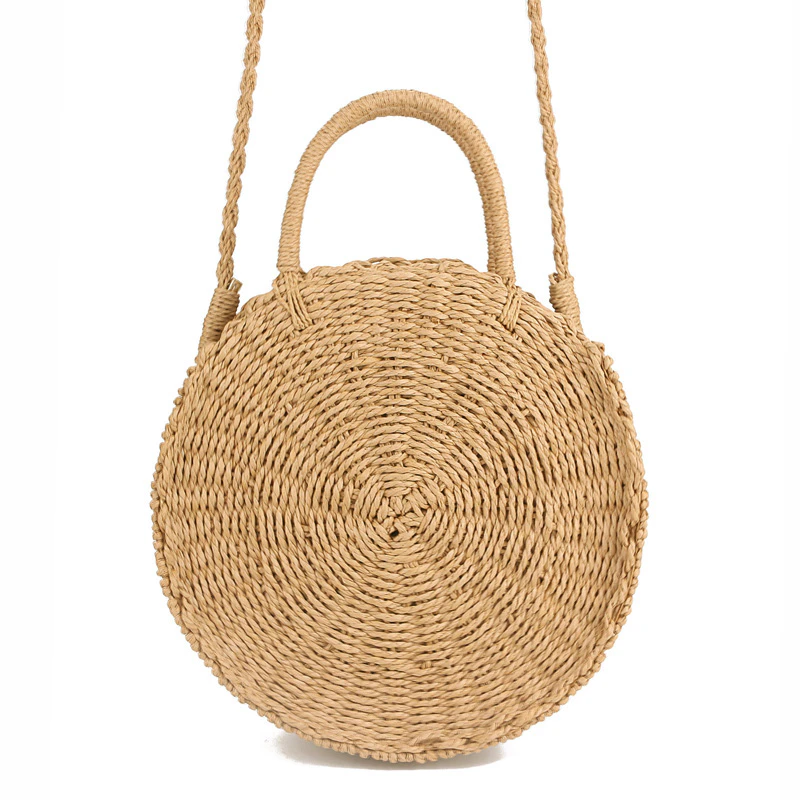 Rattan Woven Round Shoulder Bag