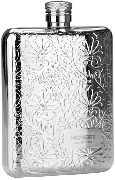 Flower Pattern Embossed Flask
