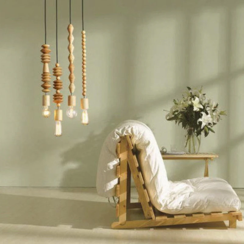 Wooden Hanging Light Fixture