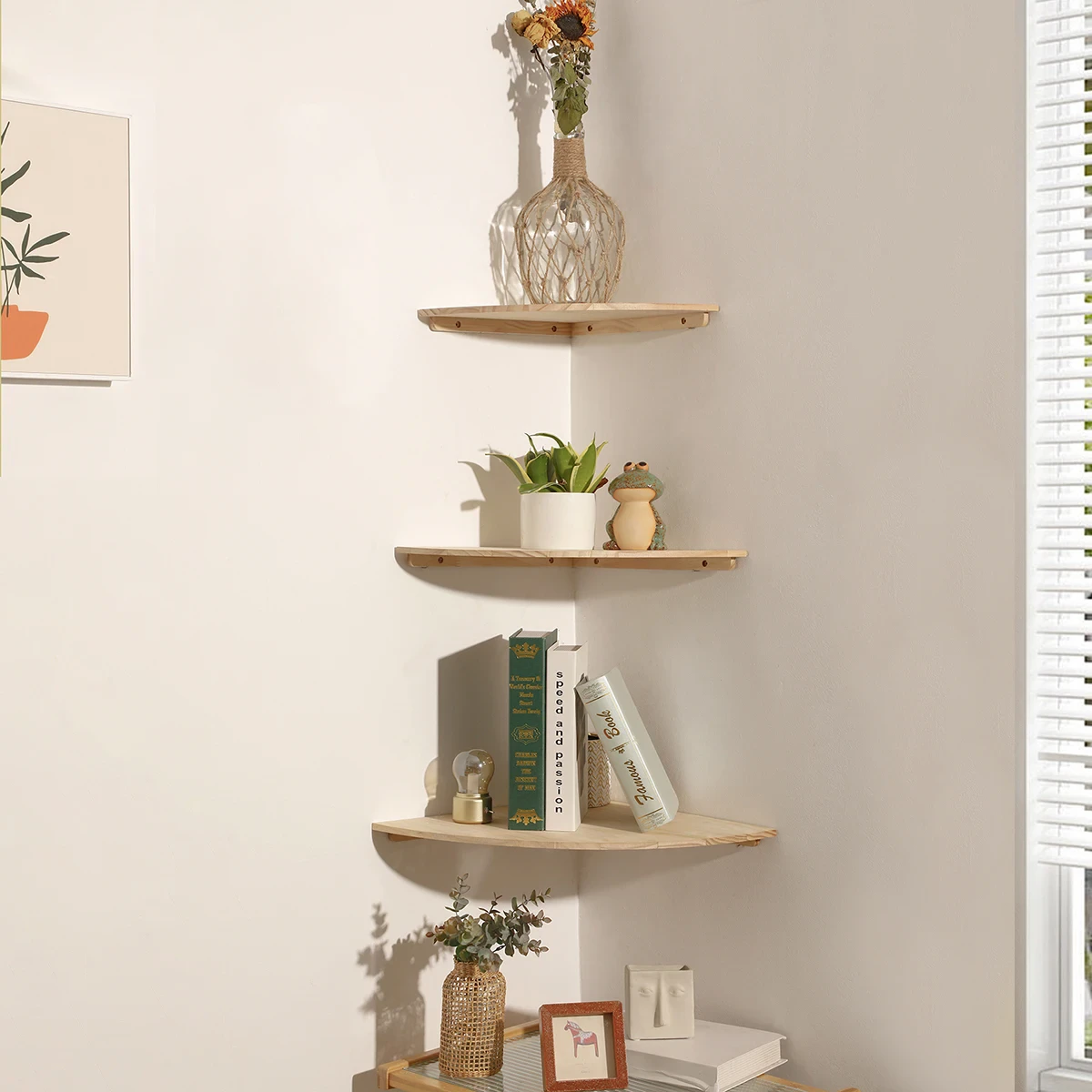Wooden Corner Shelf