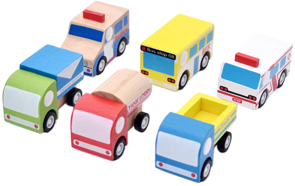 Wooden Pull Back Car Toys