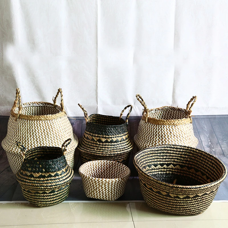 Pattern Weave Seagrass Basket