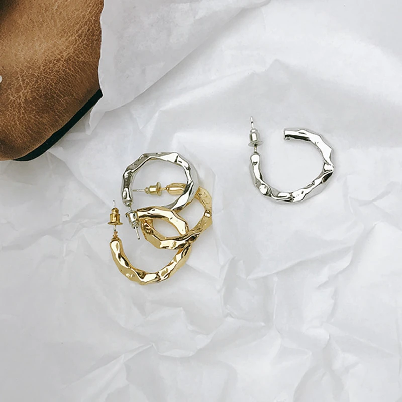 Geo Metal Hoop Earrings