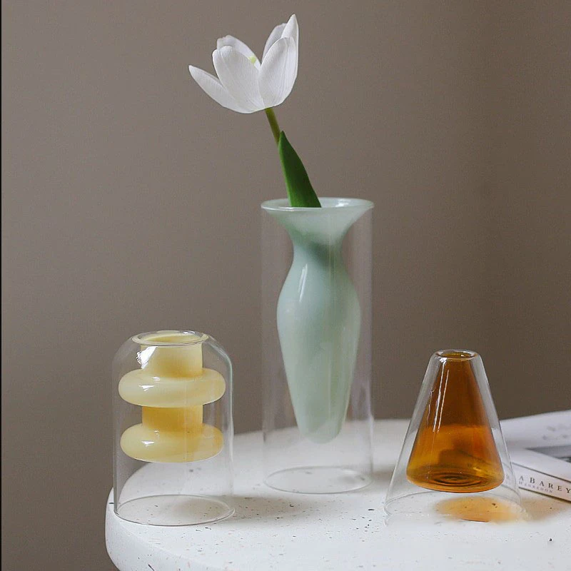 Double Layer Glass Vase