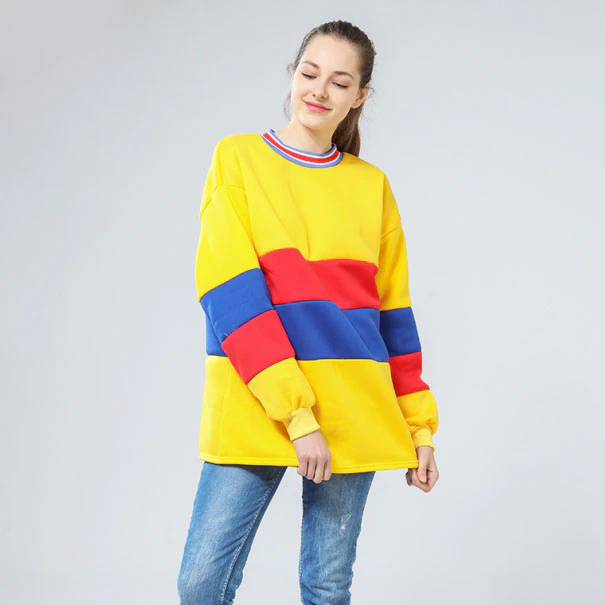 Primary Colour Block Womens Sweatshirt