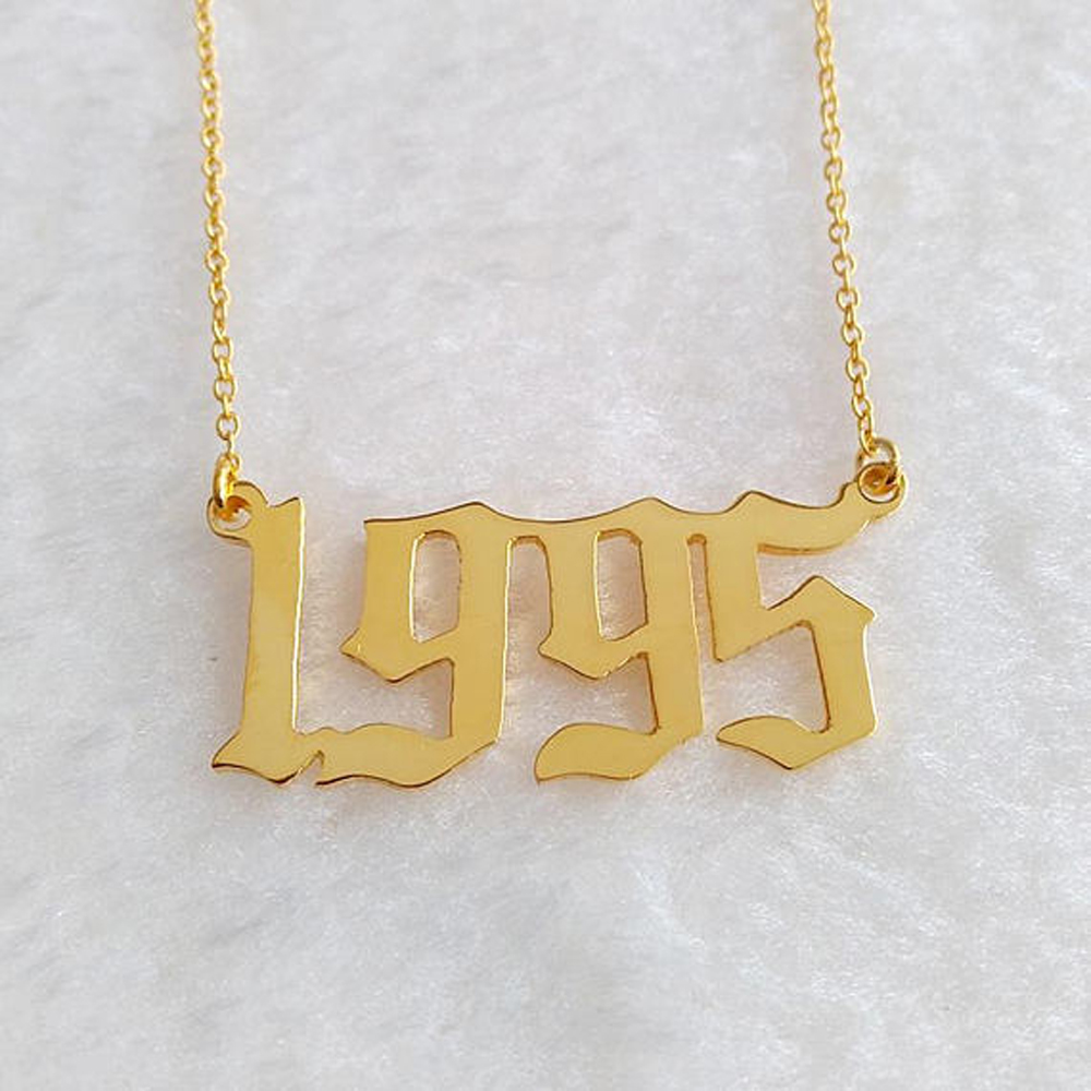 Custom Gold Number Necklace