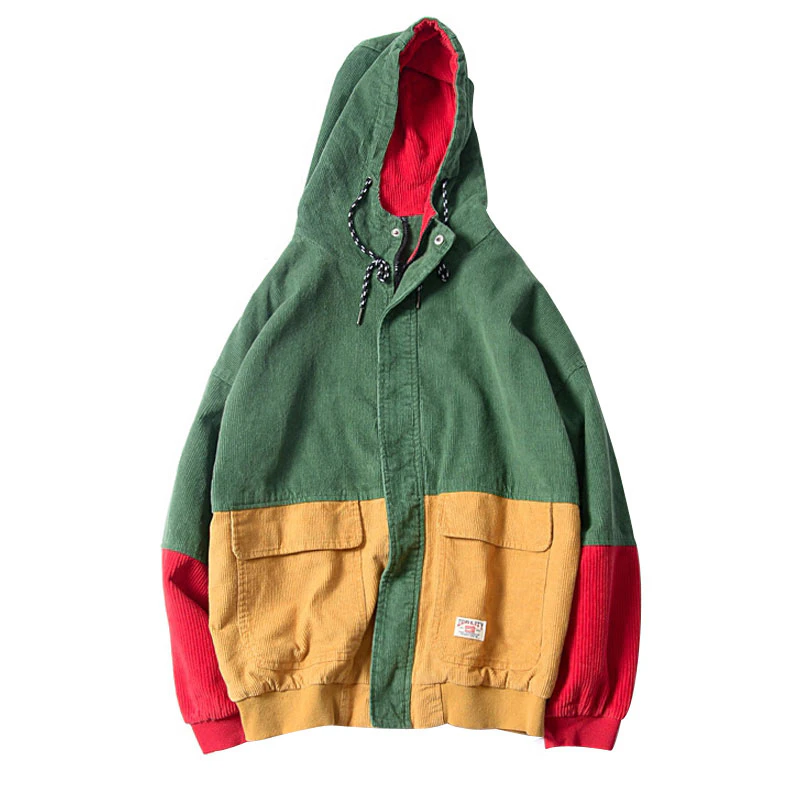 Corduroy Patch Zip Hoodie