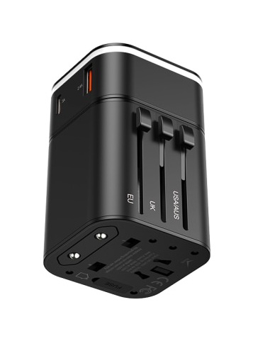 Travel Adapter with Detachable USB Plug