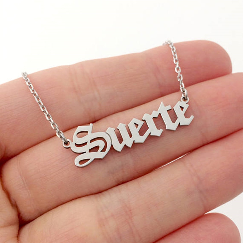 Custom Silver Letter Necklace