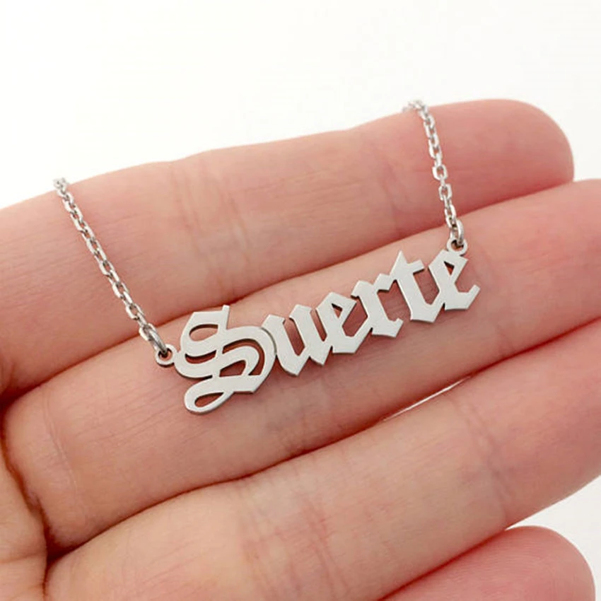 Custom Silver Letter Necklace