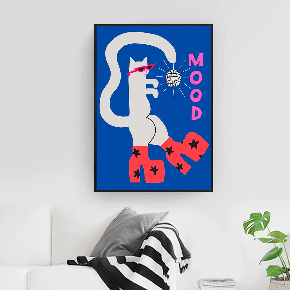 Disco Cat Pop Art Print
