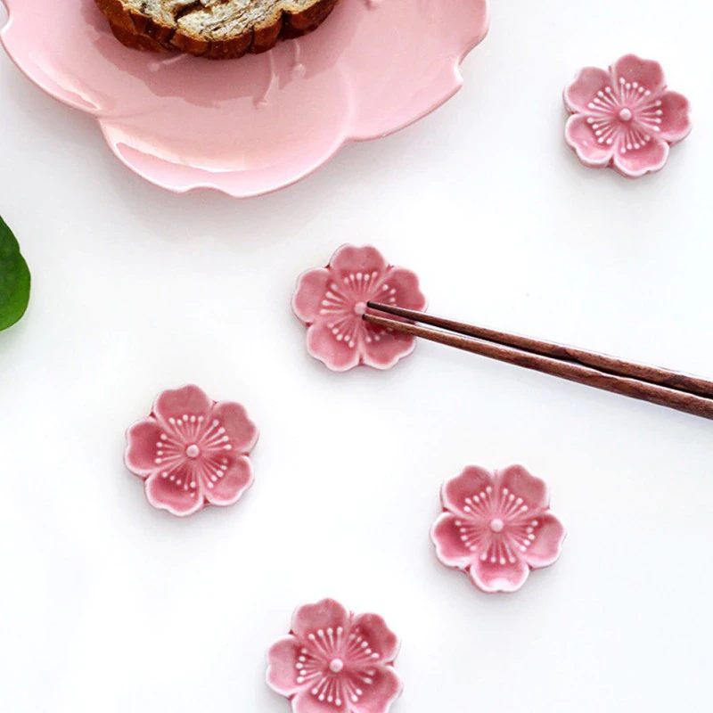 Ceramic Blossom Chopsticks Holder