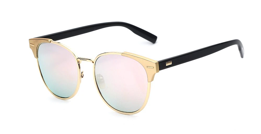 Rose Mirror Black and Gold Womens Sunglasses