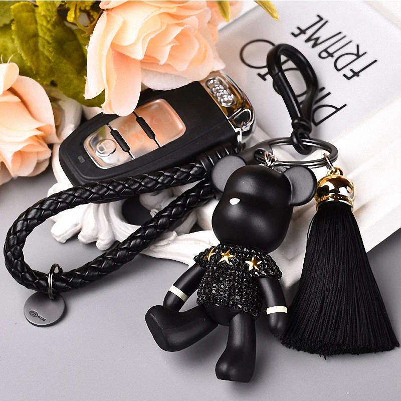 Rhinestone Bear Key Chain