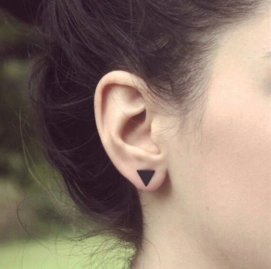 Black Triangle Studs