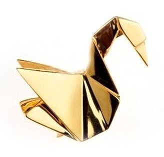 Origami Swan Brooch