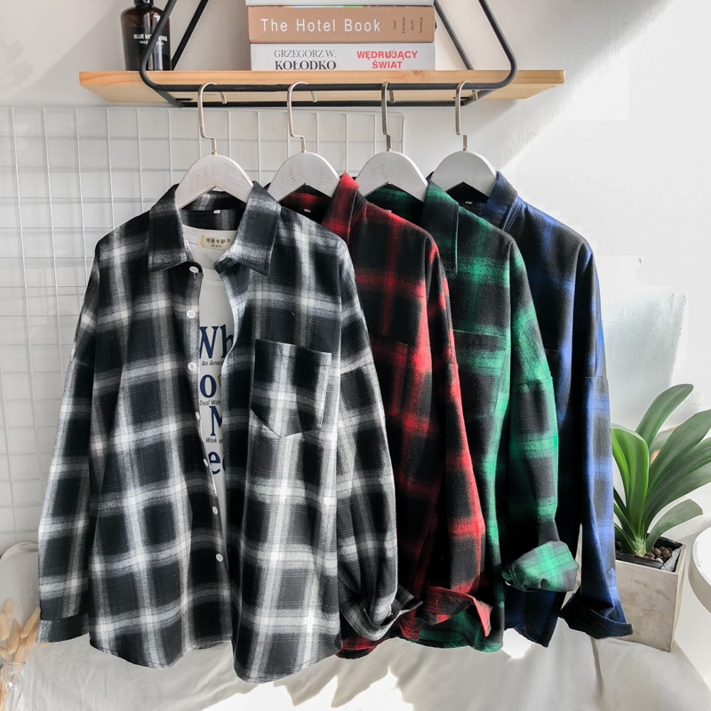 Men's Oversized Plaid Shirt