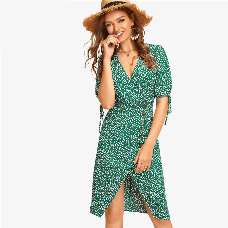 Green Boho Summer Dress