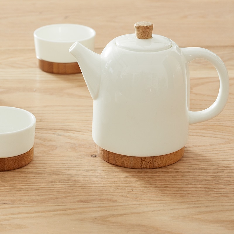 Bamboo Ceramic Tea Set