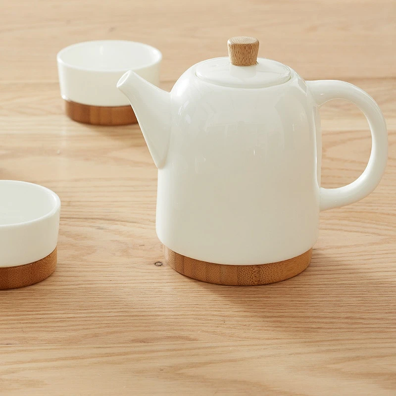 Bamboo Ceramic Tea Set