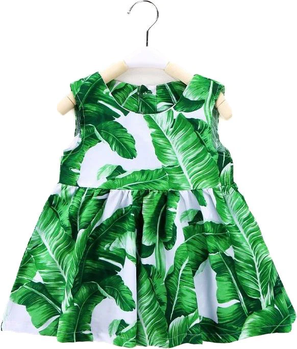 Girls Tropical Banana Leaf Dress