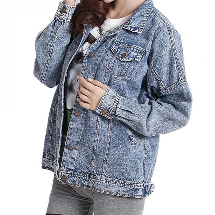 Womens Vintage Wash Denim Jacket