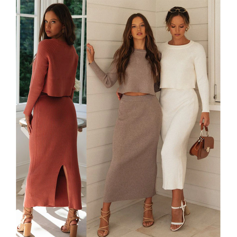 Two Piece Knit Skirt Set - $33.21 on AliExpress, via Thieve