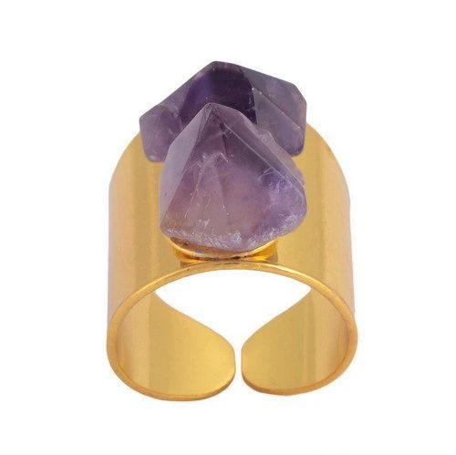 Gold Ameythst Chunky Ring