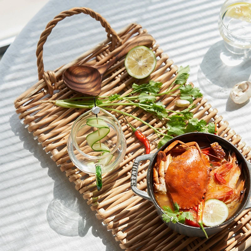Cane Weave Serving Tray