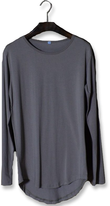 Curved Hem Long Sleeve Tee