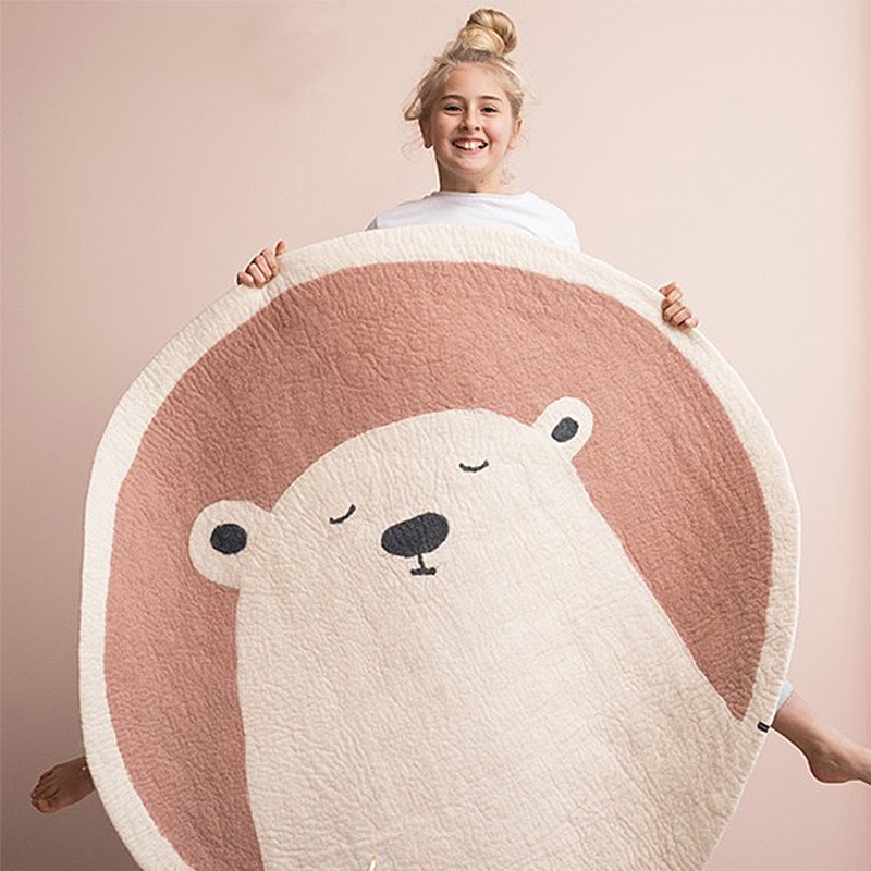 Round Polar Bear Mat