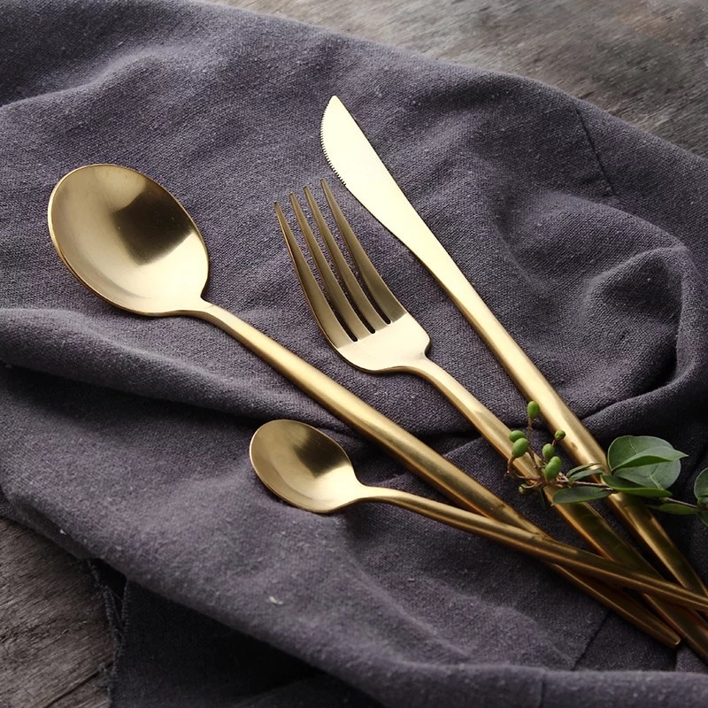 Gold Dinner Set Cutlery