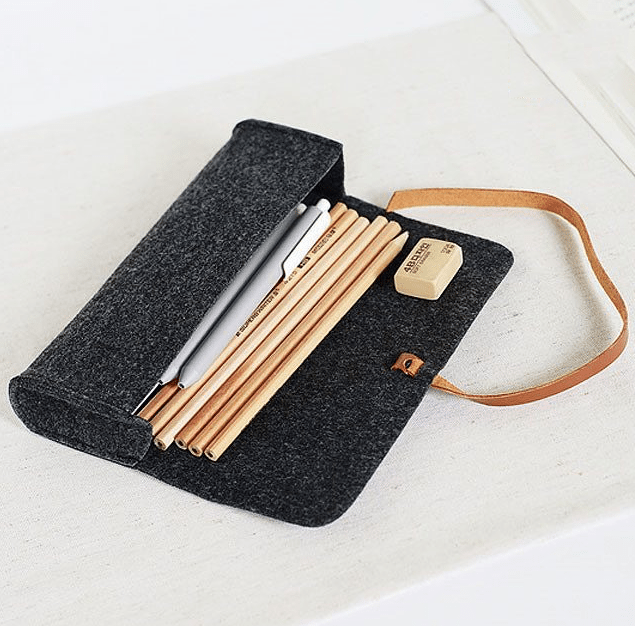Felt Leather Stationary Case