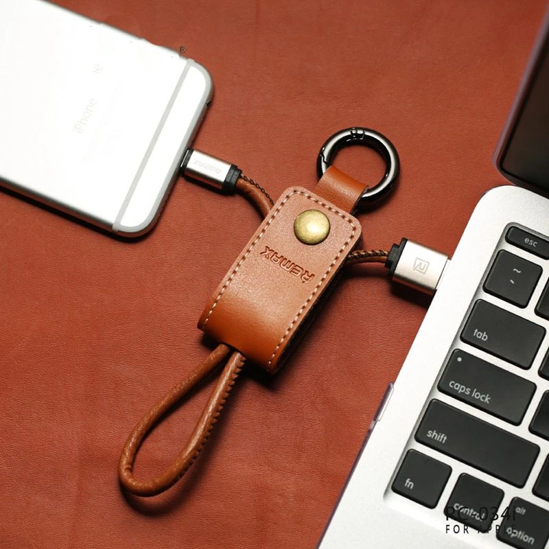 Leather Iphone Keyring Cable