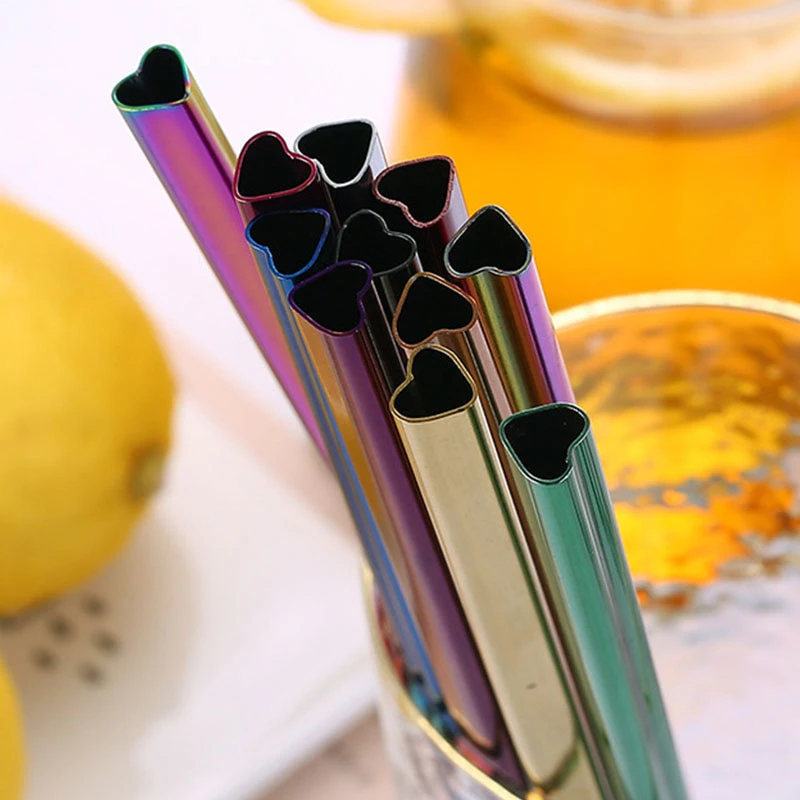 Metal Heart Reusable Straw